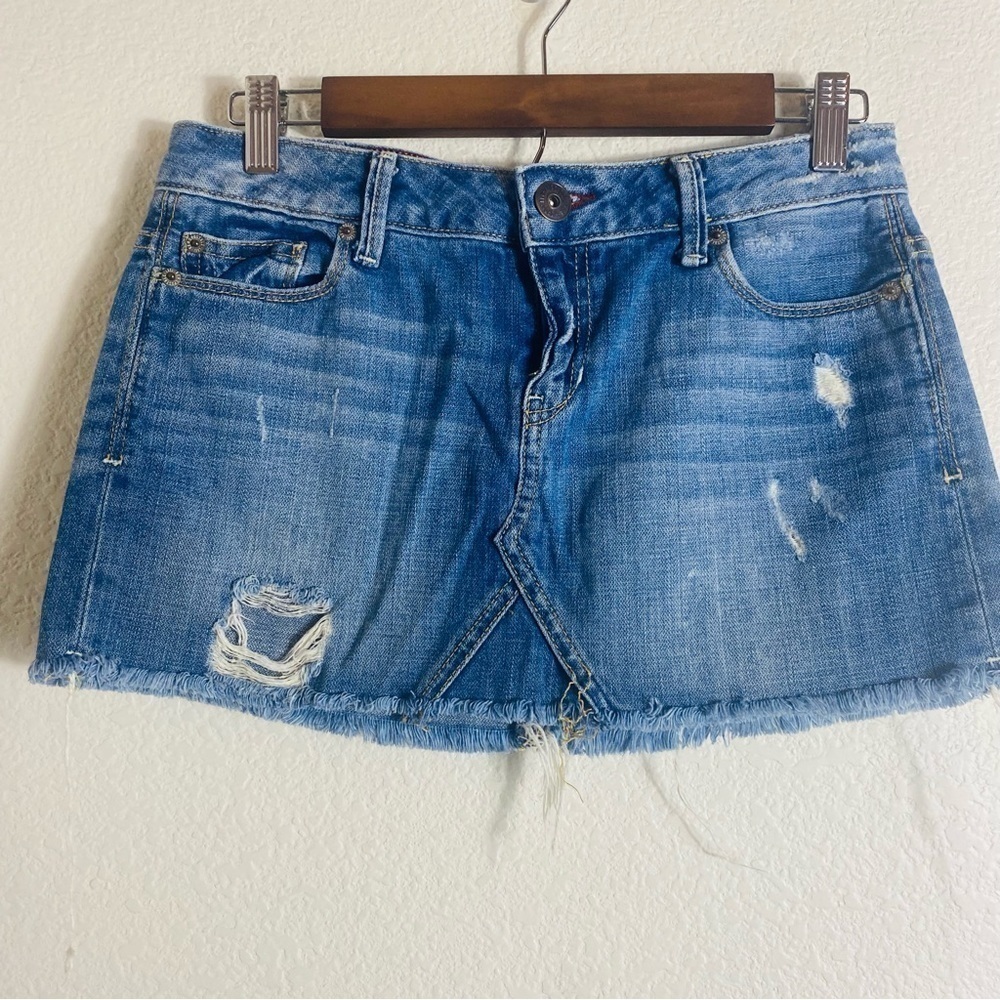 Aeropostale Skirts Denim  Distressed Mini Skirt Size: 3/4